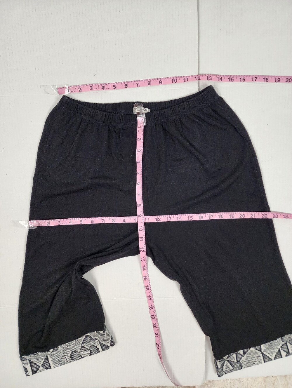Women's Black Short Sleeve Pajama Set with Printed Trim Size M - Picture 4 of 9